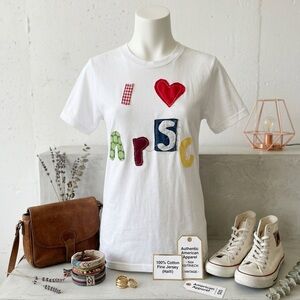 American Apparel APSC with Colorful Appliqué Letters & Red Heart